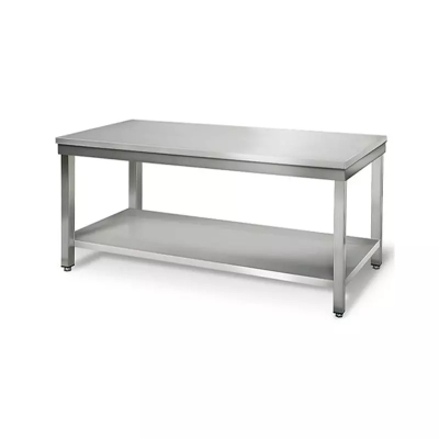 Table en inox avec sous tablette - P800 mm - H850 mm